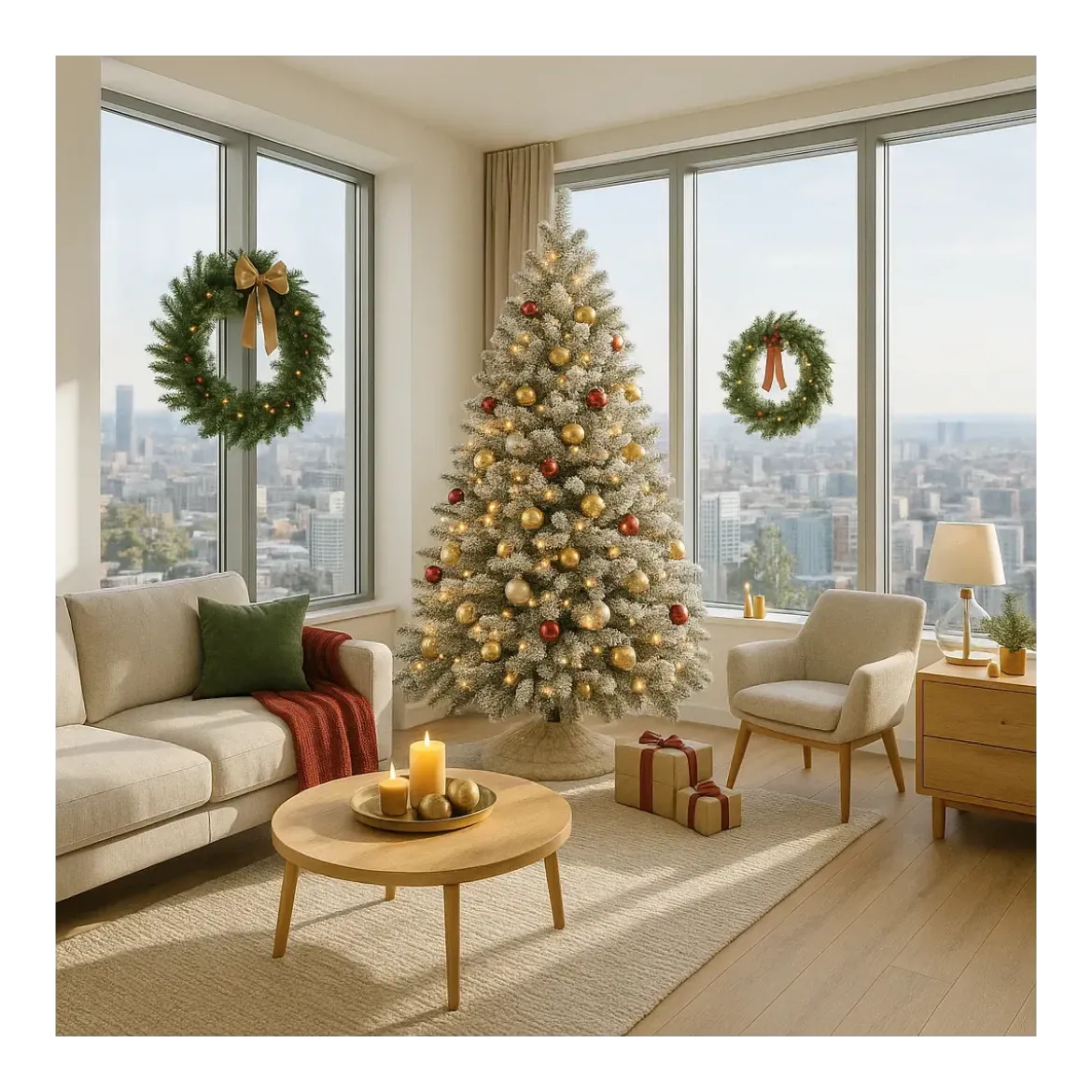 Albero di Natale con Effetto Neve Realistico 180 cm Rami Innevati in PVC