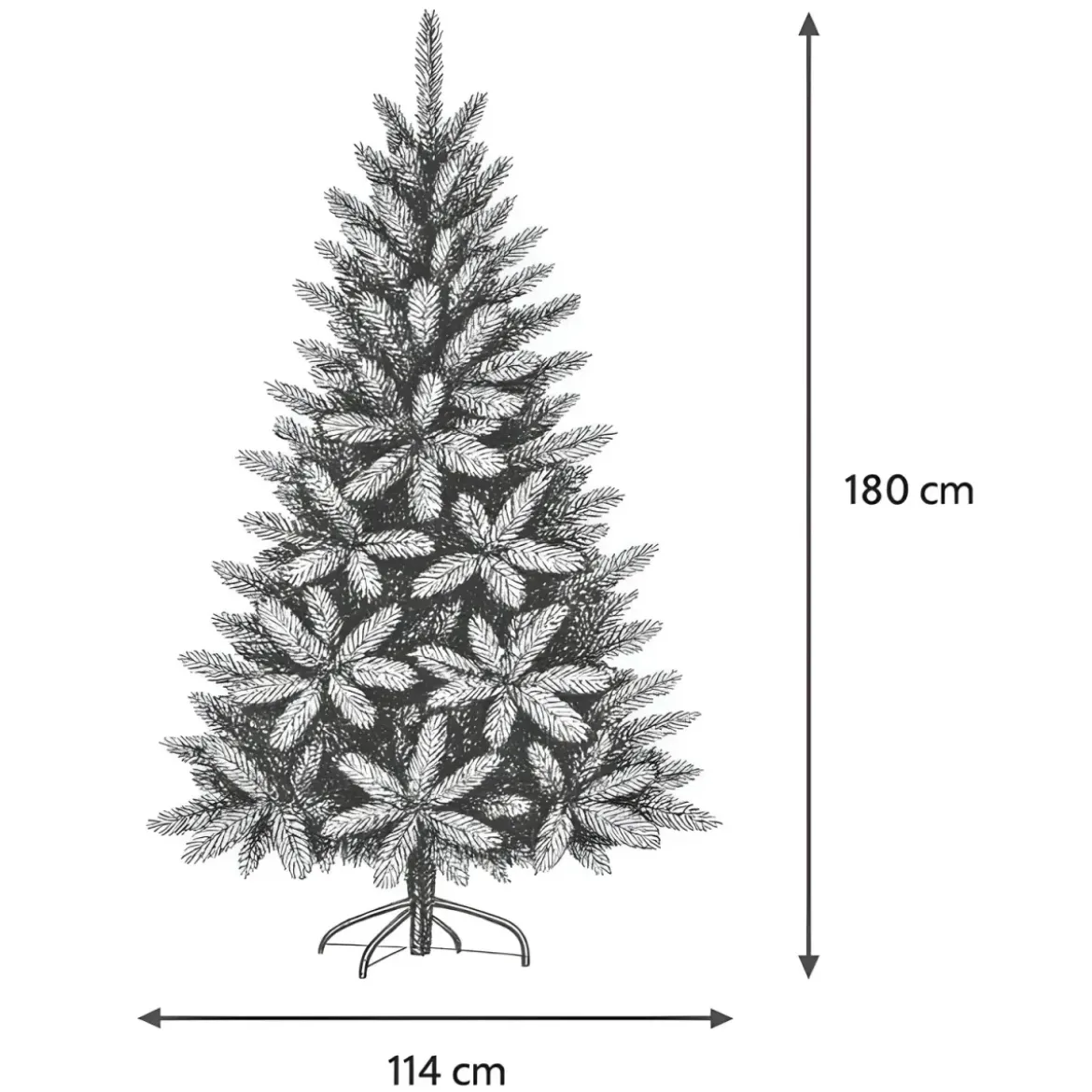 Albero di Natale Effetto Realistico Verde Altezza 180 cm in PVC PE
