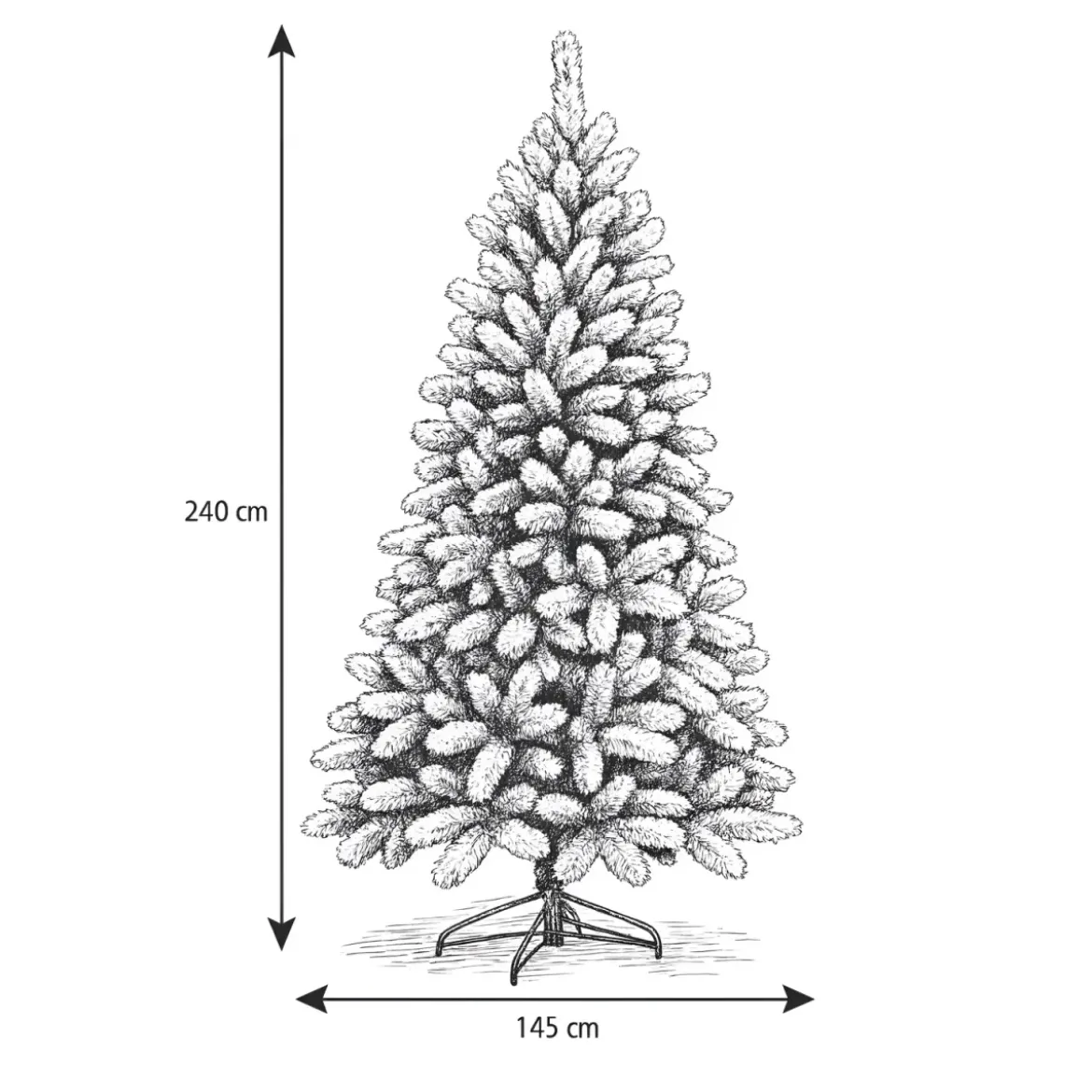 Albero di Natale Innevato Altezza 240 cm Artificiale Rami in PVC