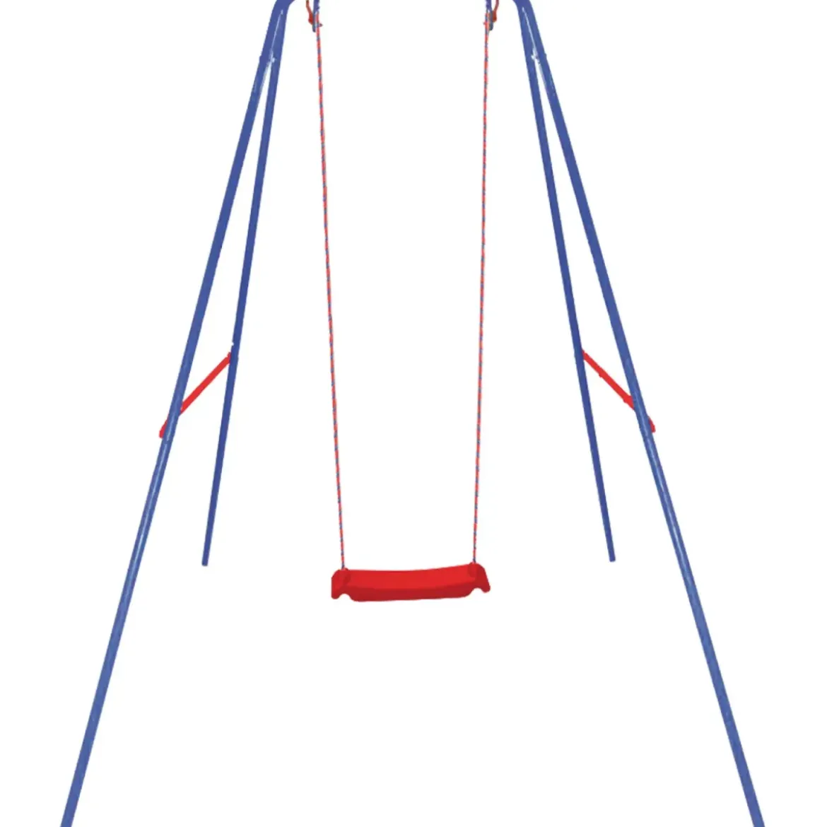 Altalena da Giardino per Bambini Singola in Acciaio Blu Rosso EN-71