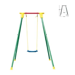 Altalena Kiko 1 Seggiolino Posto Metallo Gioco Bambino Giardino Max 50kg Alt 200
