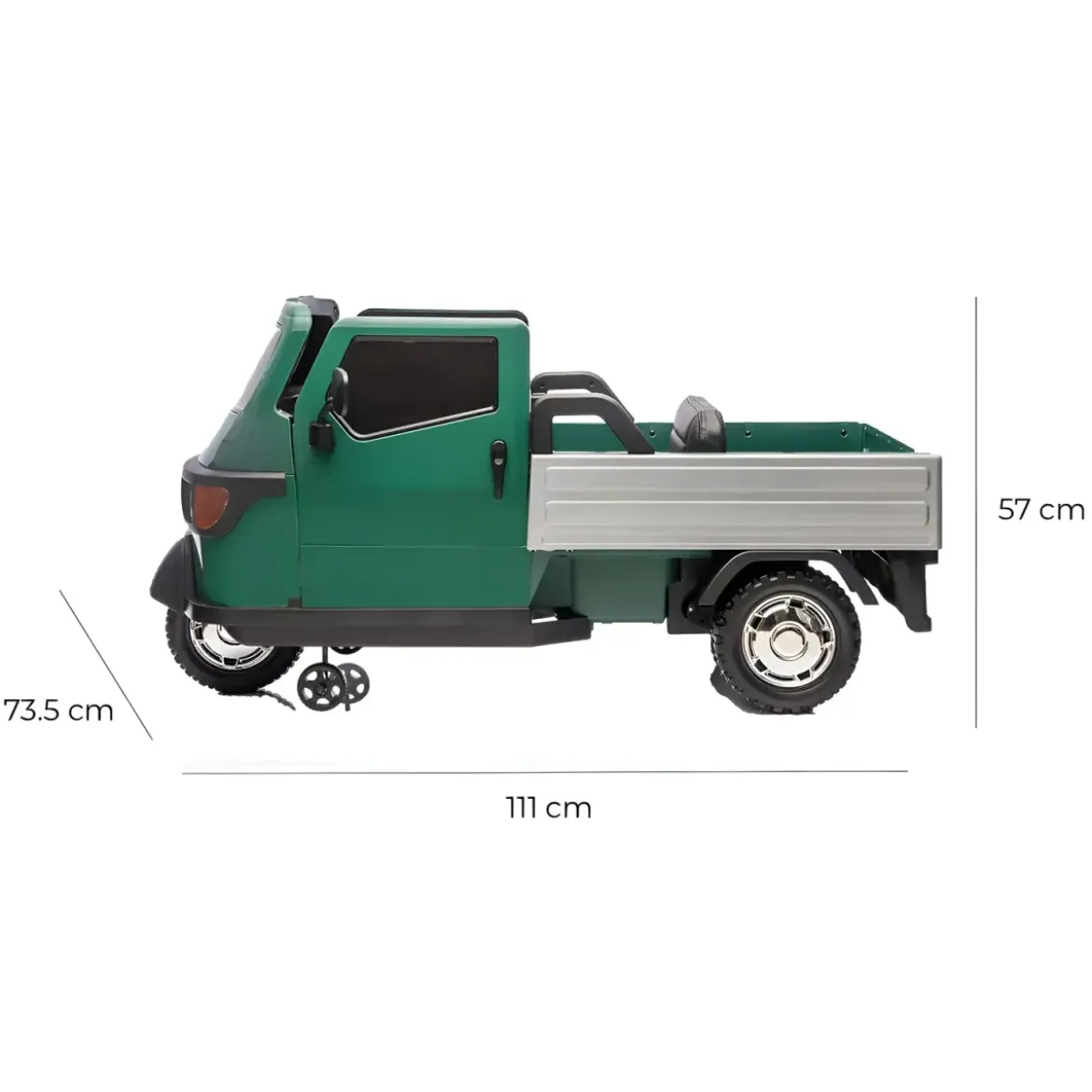 Ape Car Piaggio Elettrica per Bambini Verde con Ruote EVA e Telecomando