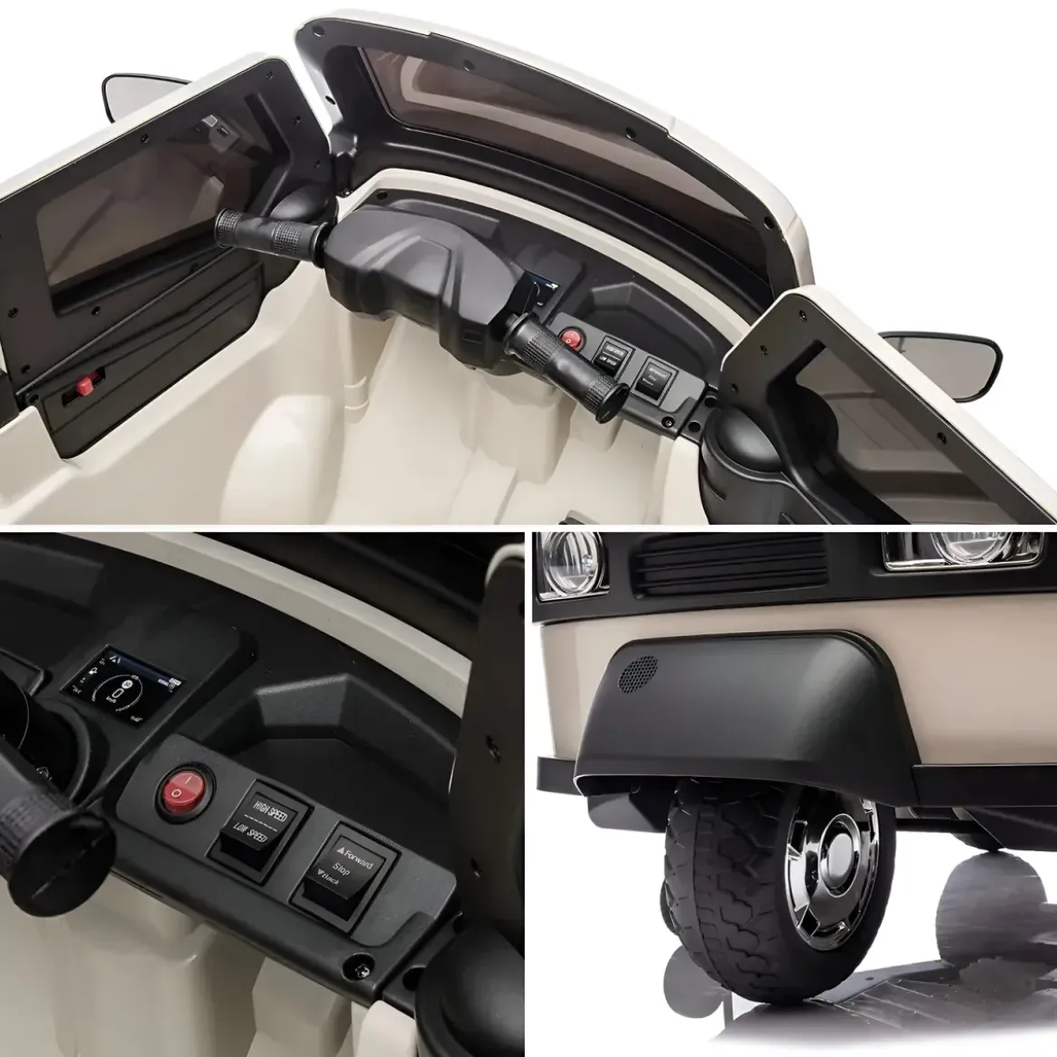 Ape Car Piaggio Elettrica per Bambini Beige con Ruote EVA e Telecomando