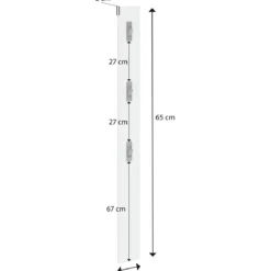 Appendiabiti da Parete Bianco 16x2x65 cm con Ganci in Ferro