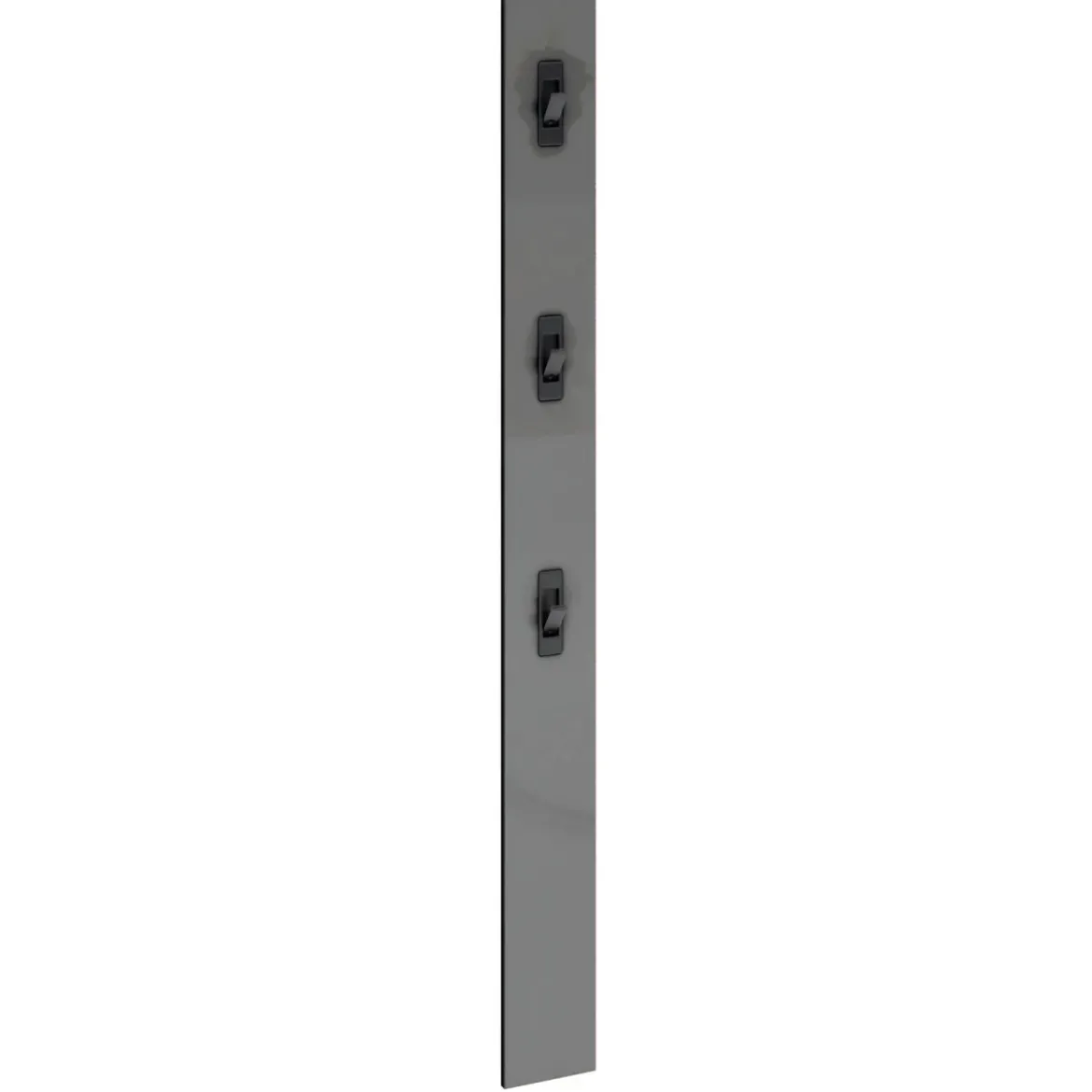 Appendiabiti da Parete Grigio 16x2x65 cm con Ganci in Ferro