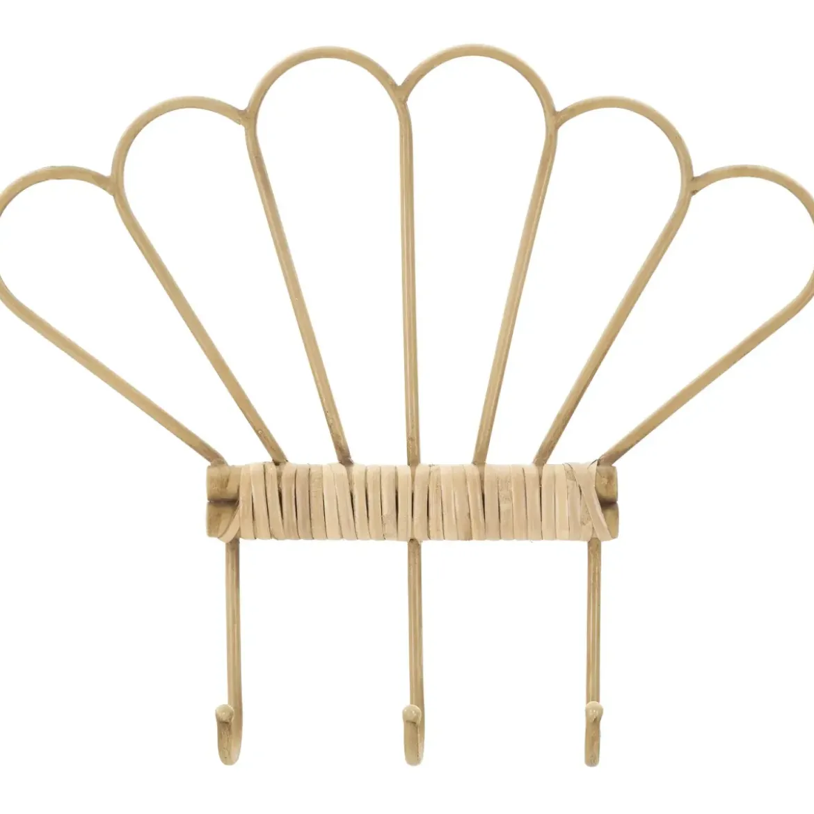 Appendiabiti da Parete in Metallo e Plastica 3 Ganci Effetto Bambu