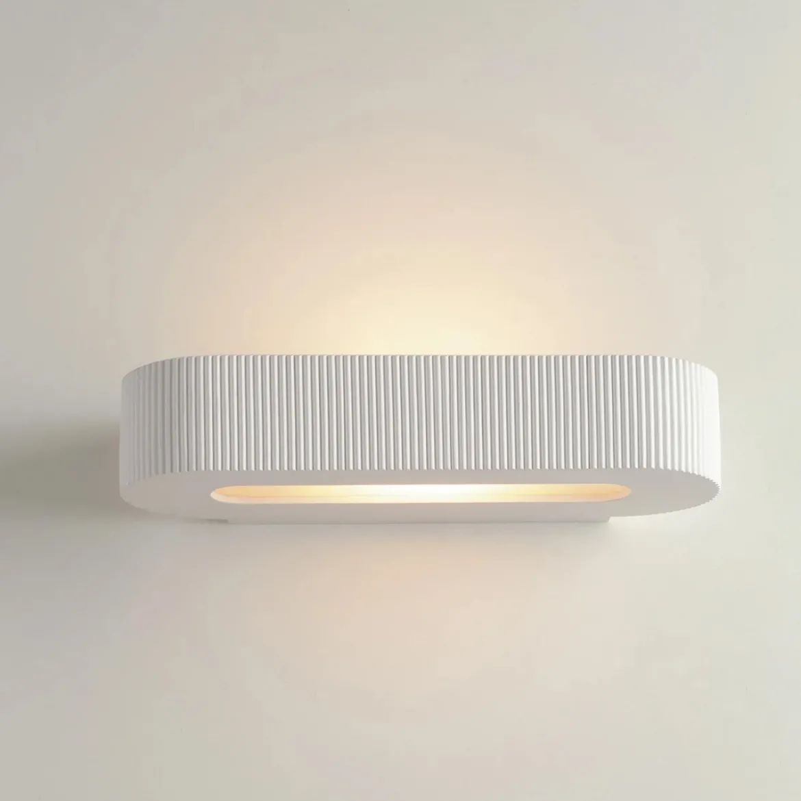 Applique ad Angolo in Gesso Bianco Verniciabile Lampada da Parete Interno