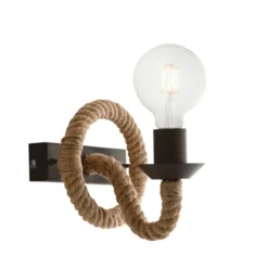 Applique da Interno con Corda Naturale Luce a Muro Design Moderno
