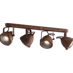 Applique Faretti Orientabili 4 Punti Luce Lampada da Parete per Interno