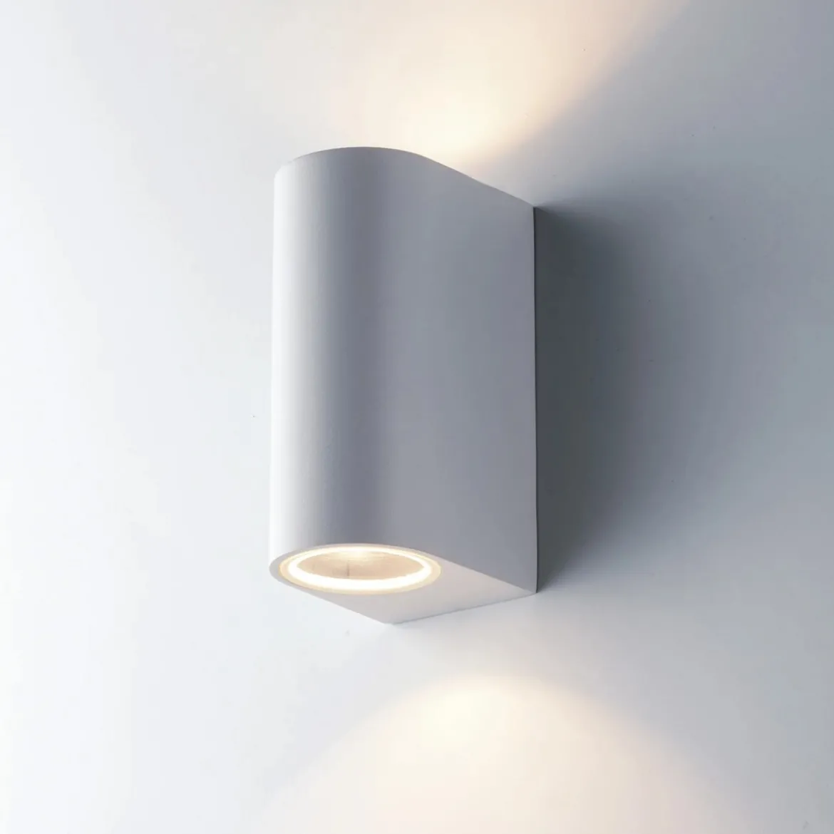 Applique in Alluminio Bianco Faretto 2 Punti Luce a Parete da Esterno
