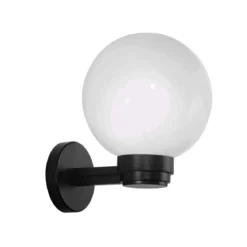 Applique in Plastica a Parete Punto Luce Sfera 20 cm da Esterno Bianco