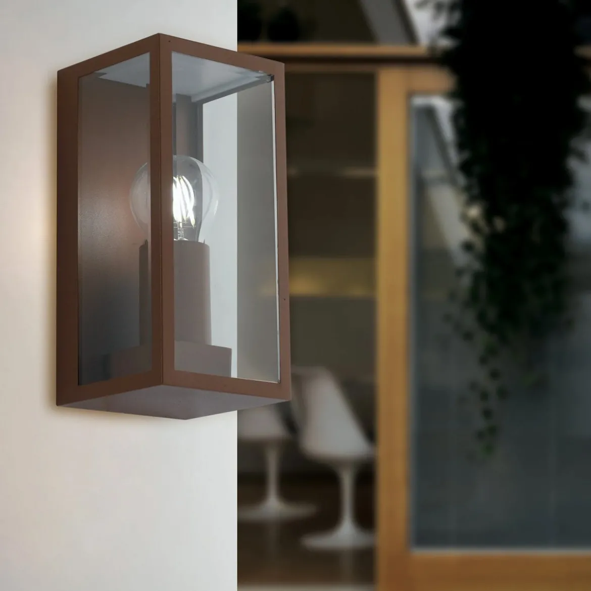 Applique Intec a Muro Lampada da Parete Bronzo per Esterno Design Moderno