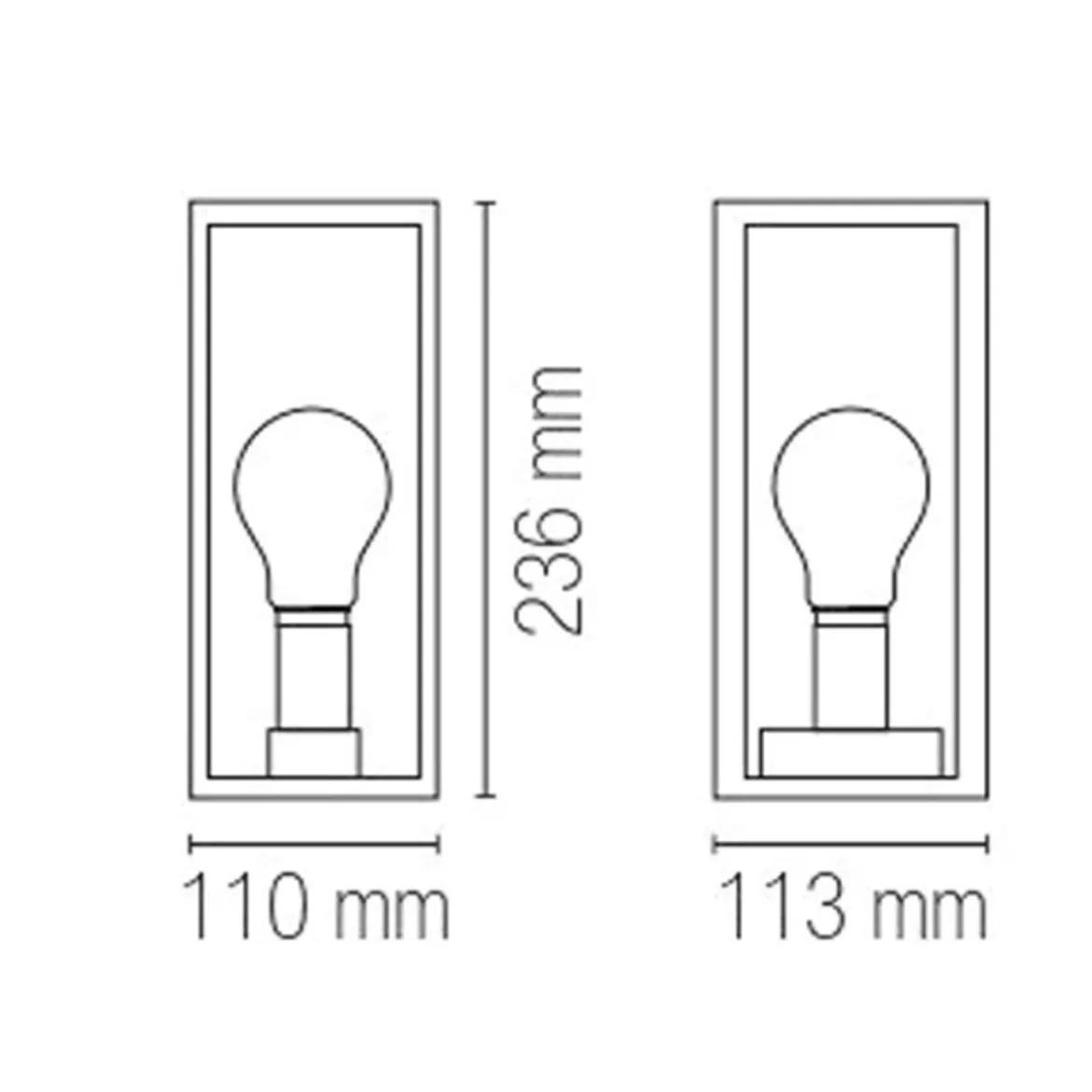 Applique Intec a Muro Lampada da Parete Bronzo per Esterno Design Moderno