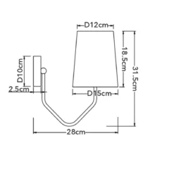 Applique Moderna in Metallo Lampada da Parete per Interno Luce E14