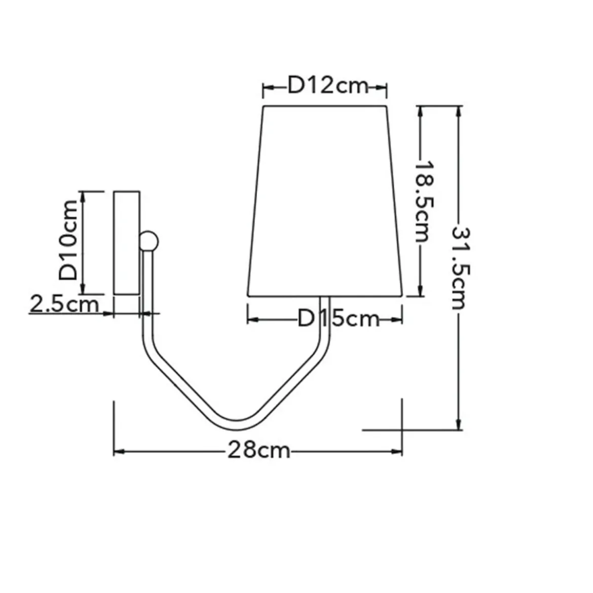 Applique Moderna in Metallo Lampada da Parete per Interno Luce E14