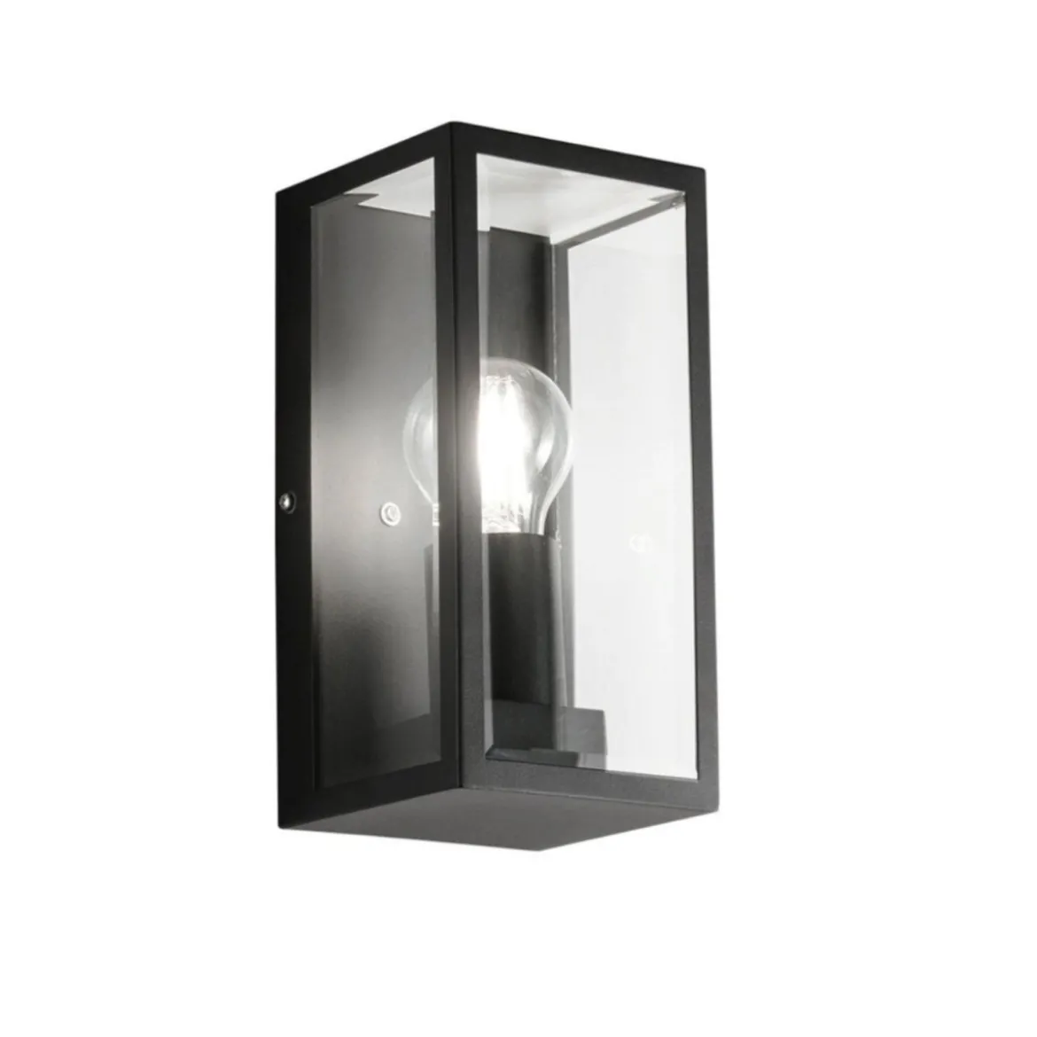 Applique Nera a Muro Lampada da Parete per Esterno Design Moderno Intec