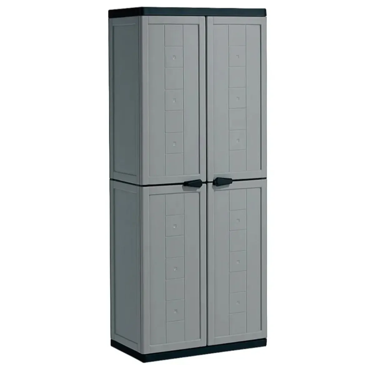 Armadietto in Resina Alto da Esterno Grigio con 2 Ante 68x39x166 cm