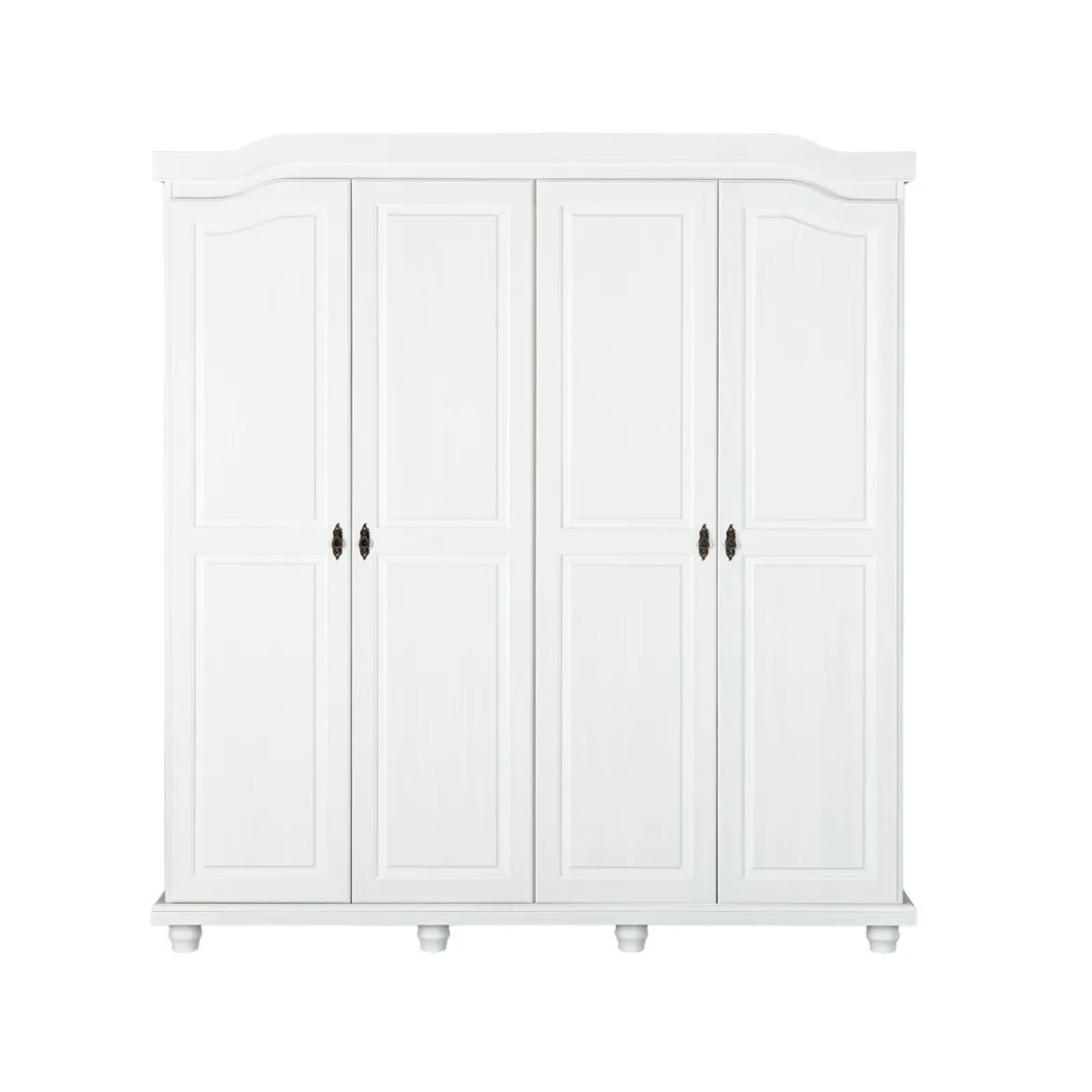 Armadio a 4 Ante Bianco Legno Appendiabiti Mobile Camera Letto Cabina Guardaroba