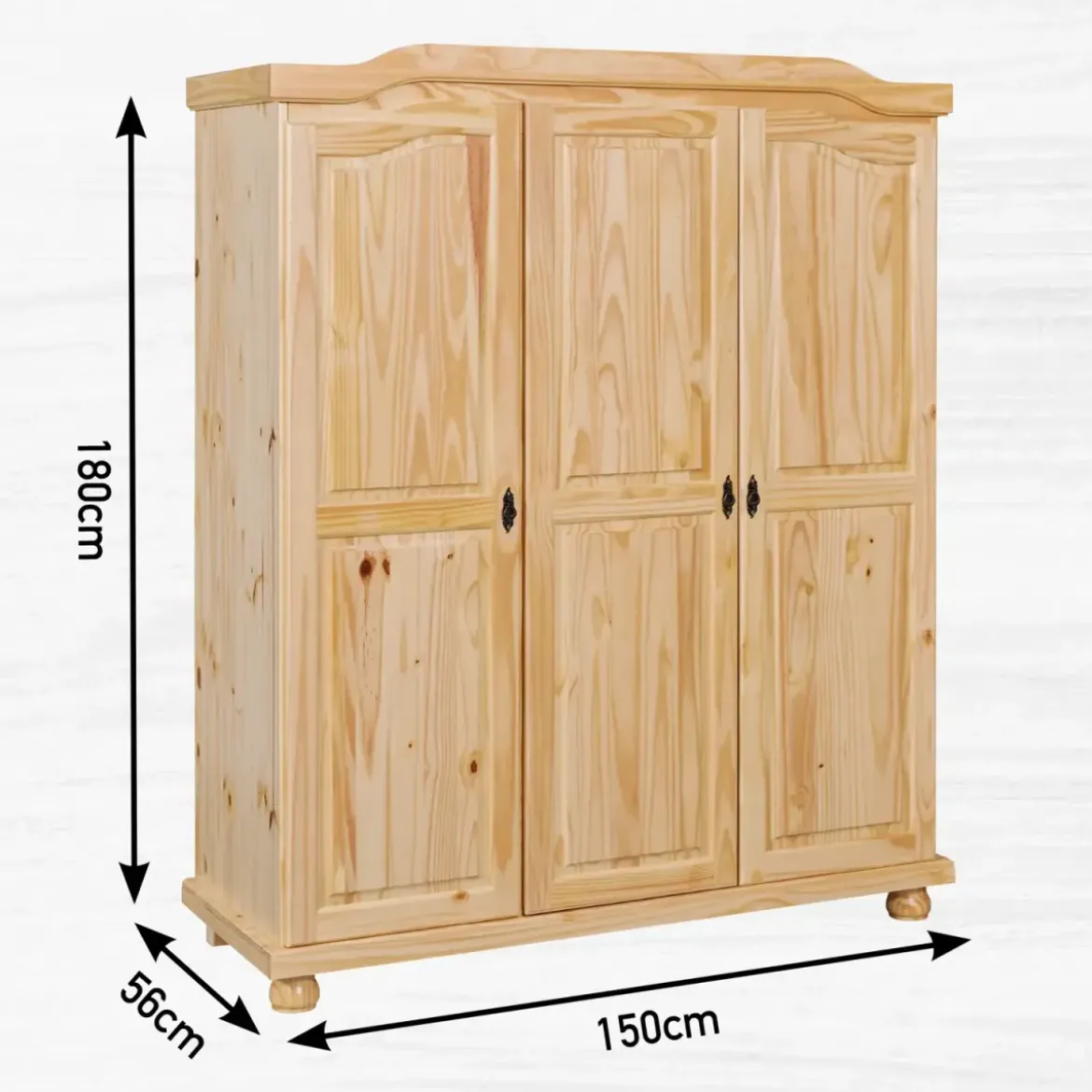Armadio a 3 Ante in Legno Appendiabiti Mobile Camera da Letto Cabina Guardaroba