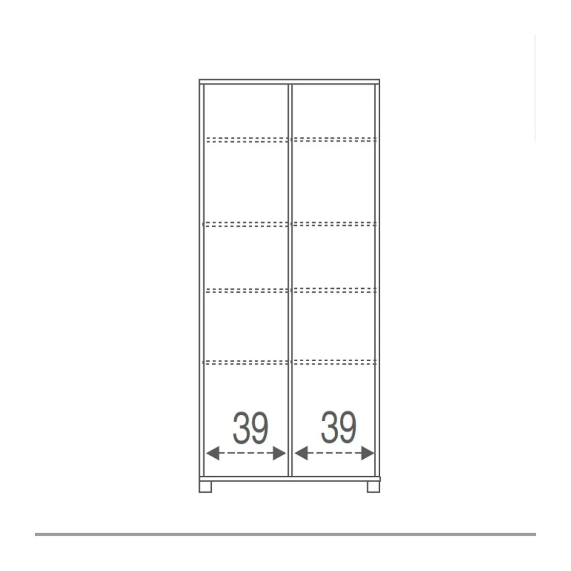 Armadio a 2 Ante Slim Mobile 190 Grigio con Specchio Ripiani Ingresso Scarpiera