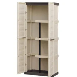 Armadio Alto Porta scope per Esterno Terrazzo Tuttopiani Mobile Ripiani Resina