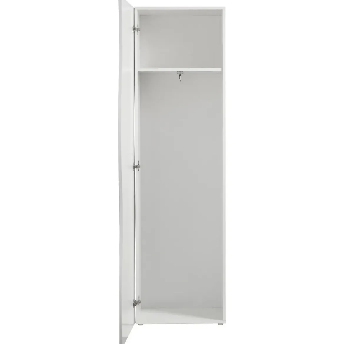 Armadio 1 Anta 190 Mobile con Mensole Design Originale Bianco per Ingresso