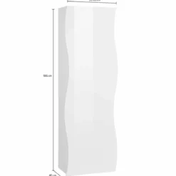 Armadio 1 Anta 190 Mobile con Mensole Design Originale Bianco per Ingresso