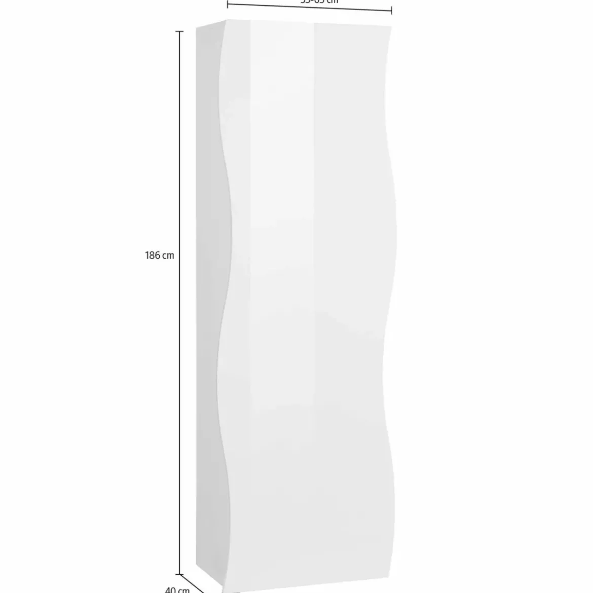 Armadio 1 Anta 190 Mobile con Mensole Design Originale Bianco per Ingresso