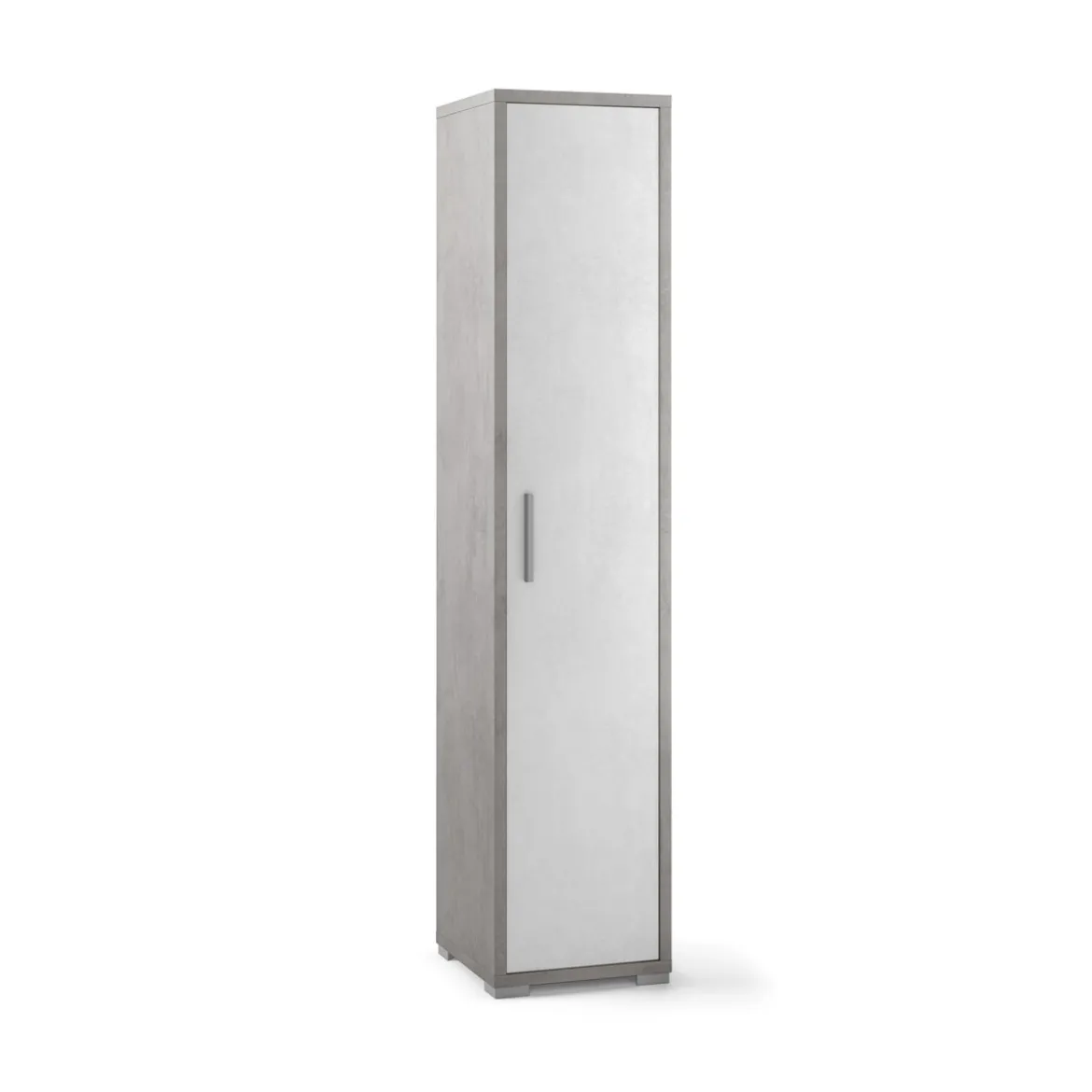 Armadio 1 Anta 180 Ossido Grigio Ufficio Mobile con Ripiani a Colonna da Bagno