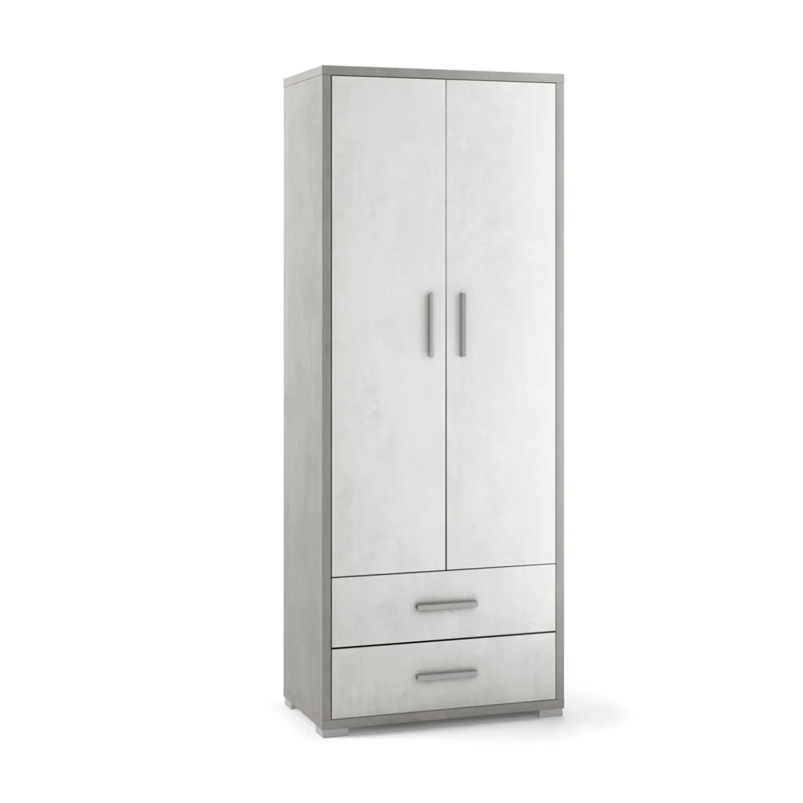 Armadio 2 Ante con Cassetti Ossido Grigio Ripiani Ufficio Mobile Porta Documenti