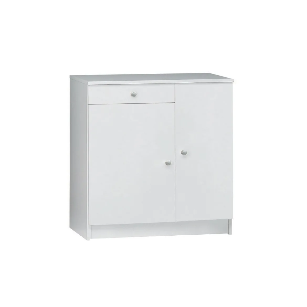 Armadio 2 Ante con Cassetto 80 Bianco Mobile Multiuso Ingresso Mobiletto Bagno