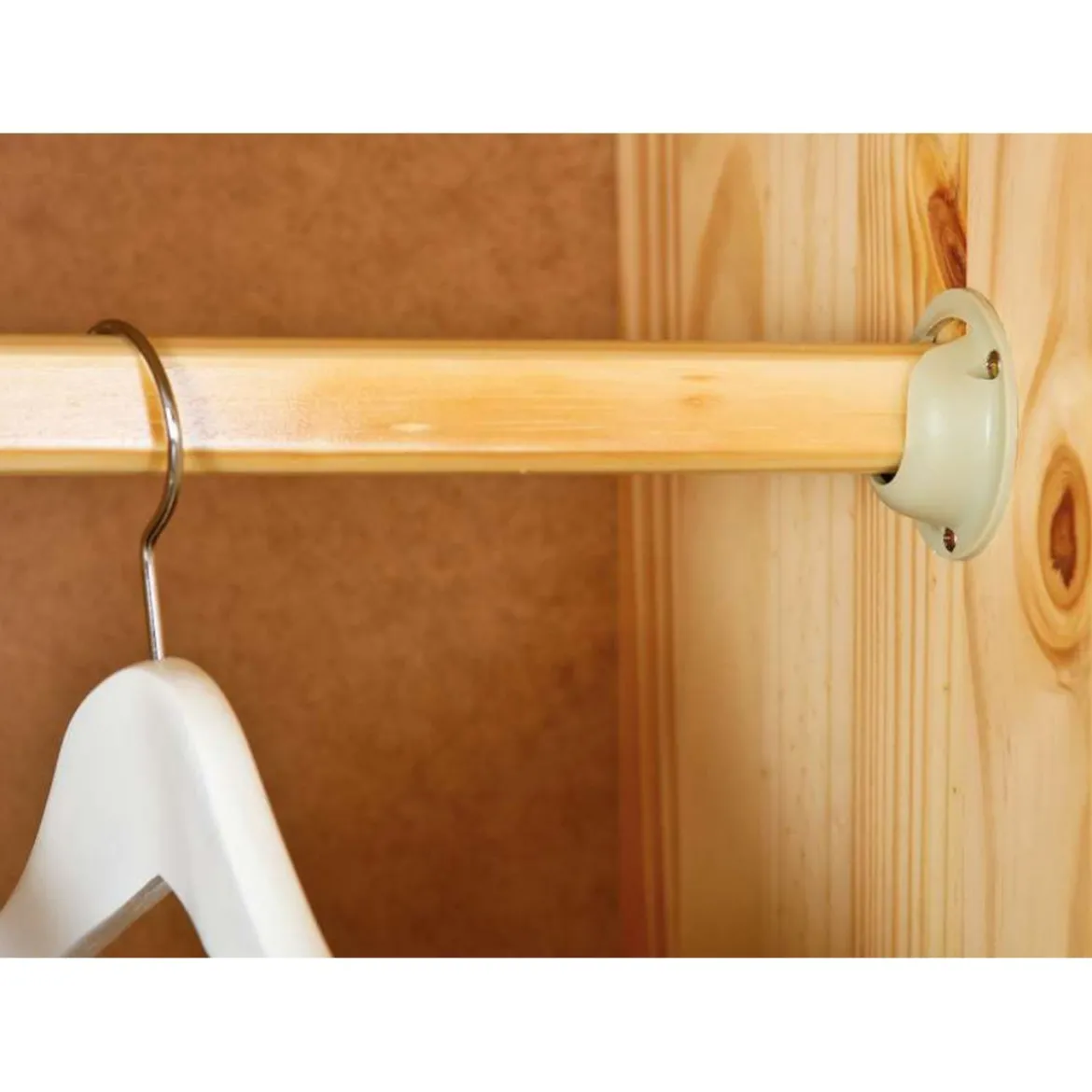 Armadio 2 Ante in Legno Massello Mobile Guardaroba per Camera da Letto