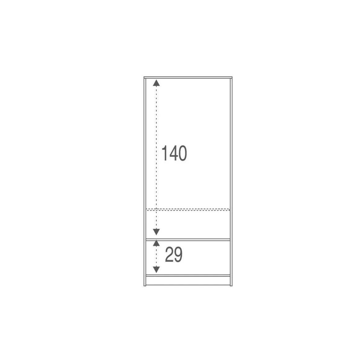 Armadio Bianco 180 2 Ante Appendiabiti Mobile con Ripiano Ufficio Camera Letto