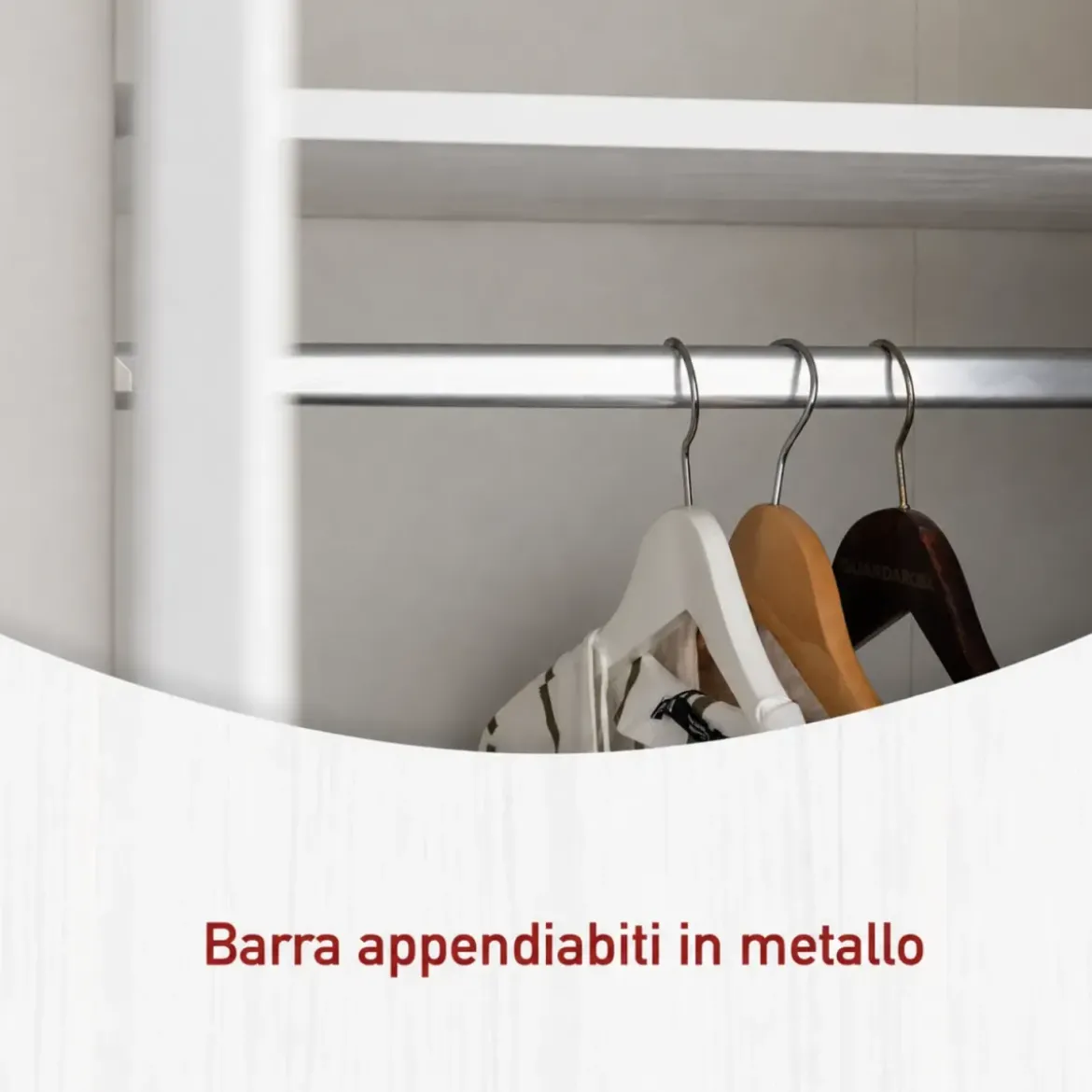 Armadio Camera da Letto 3 Ante Asta Appendiabiti Ripiani Bianco