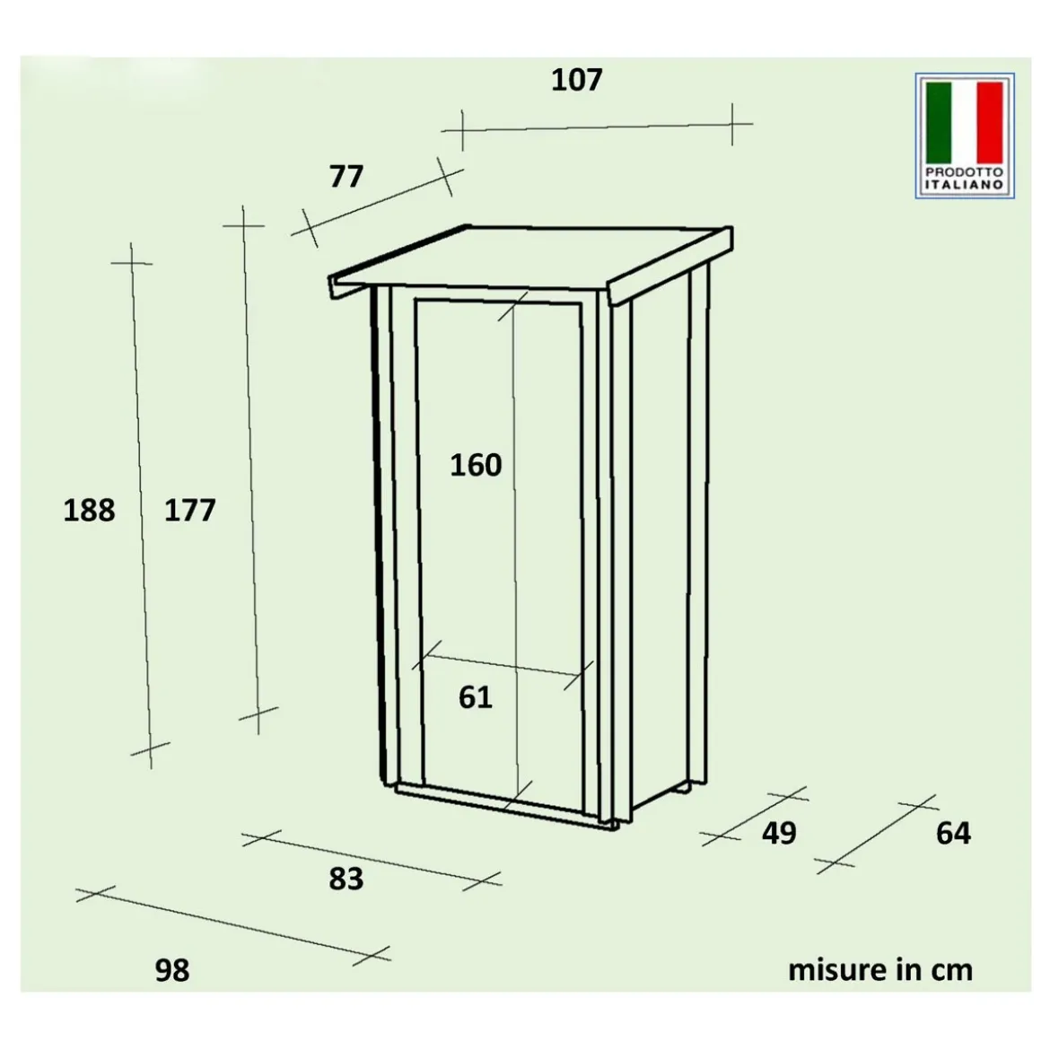 Armadio Casetta in Legno con Pavimento Ripostiglio Attrezzi da Giardino Balcone