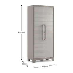 Armadio Keter Alto Tuttopiani in Resina da Esterno Beige Impermeabile Terrazzo