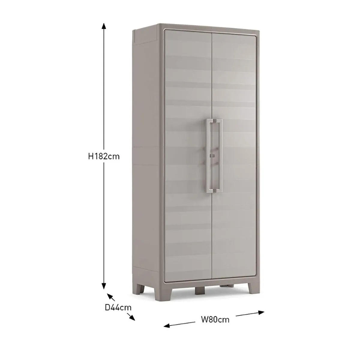 Armadio Keter Alto Tuttopiani in Resina da Esterno Beige Impermeabile Terrazzo