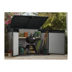 Armadio Keter da Giardino Esterno Rifiuti Officina Biciclette Effetto Legno Box