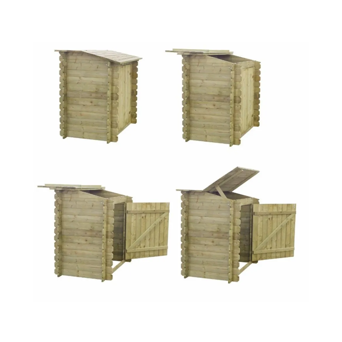 Armadio Legno Accessori Piscina Secchi Raccolta Differenziata Giardino Attrezzi
