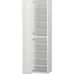 Armadio Scarpiera Anta Battente 45x35x191 cm Bianco Laccato Salvaspazio