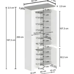 Armadio Scarpiera 4 Ante Mobile Ingresso Bianco Report 84x42x200 cm