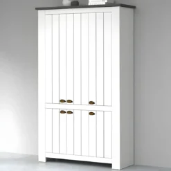 Armadio Scarpiera 6 Ante Mobile Ingresso Bianco Report 114x42x200 cm