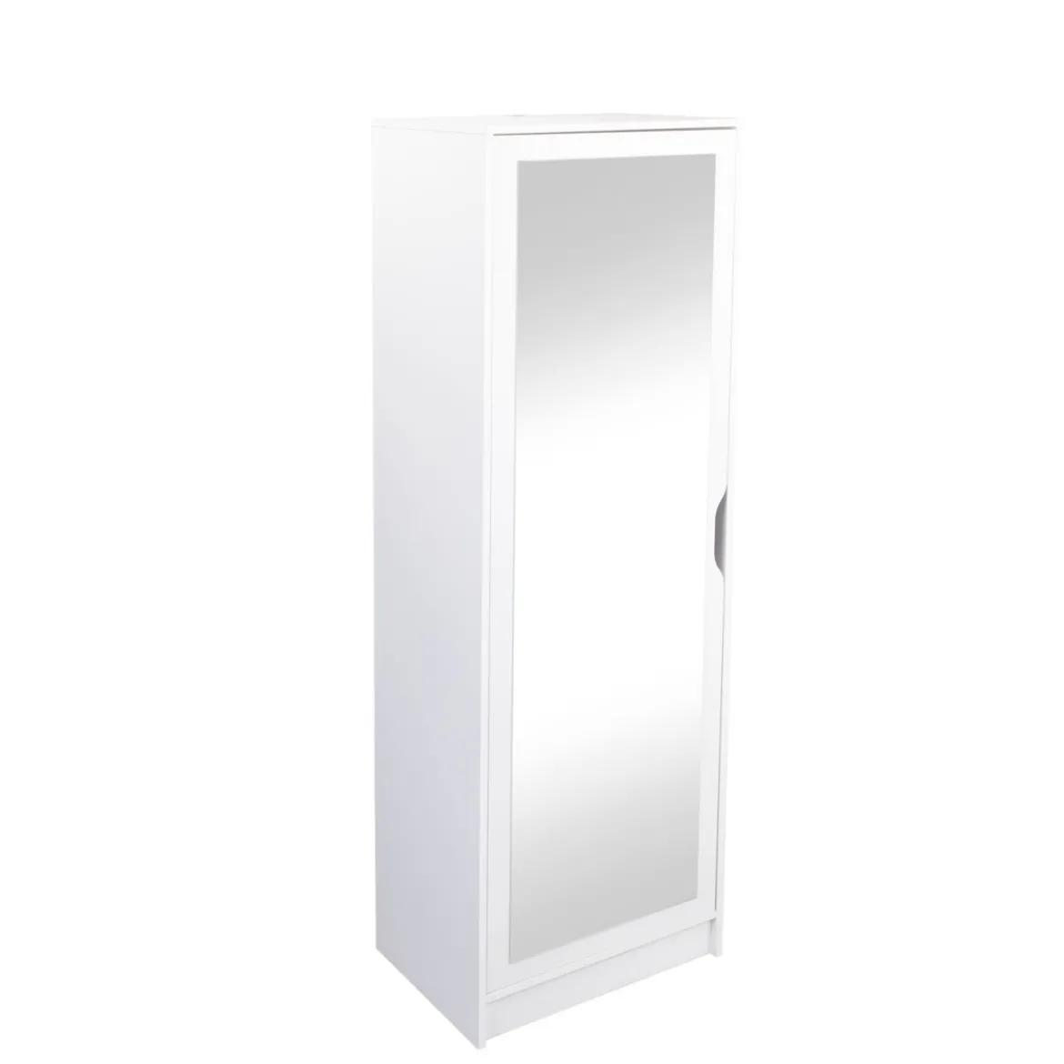 Armadio Scarpiera con Specchio Mobile Alto Bianco in Legno Porta Scarpe