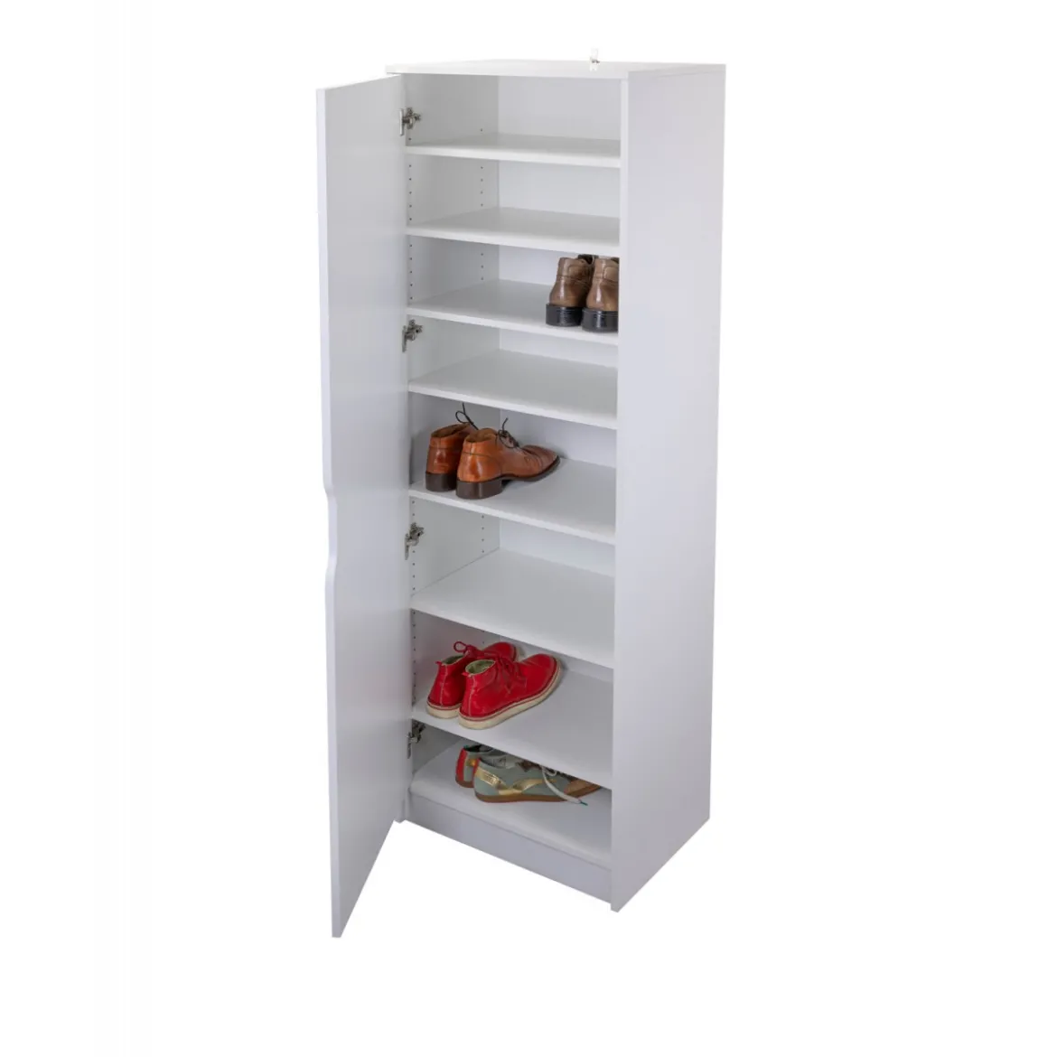 Armadio Scarpiera con Specchio Mobile Alto Bianco in Legno Porta Scarpe