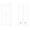 Armadio Slim 2 Ante 190 cm Cemento Bianco con Ripiani Mobile Scarpiera
