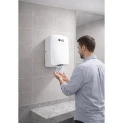 Asciugamani Elettrico Bagno a Parete Automatico 500W Inox Bianco