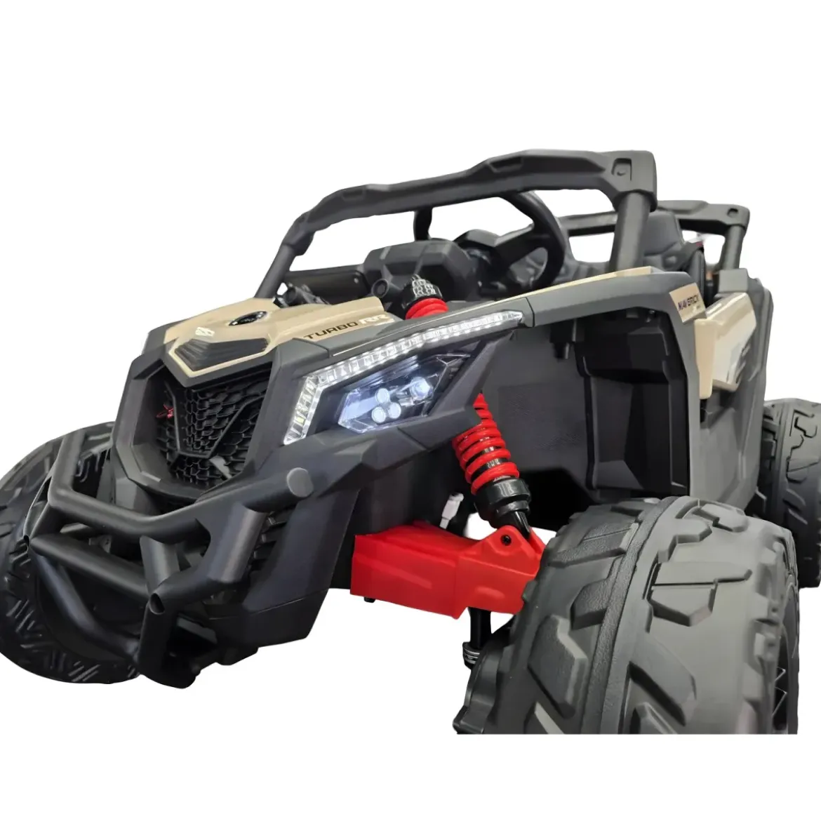 Auto Buggy Elettrico Fuoristrada per Bambini 12V Cachi Telecomando