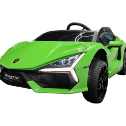 Auto Elettrica Bambini 2 Posti 24V Verde Sedili in Pelle e Telecomando