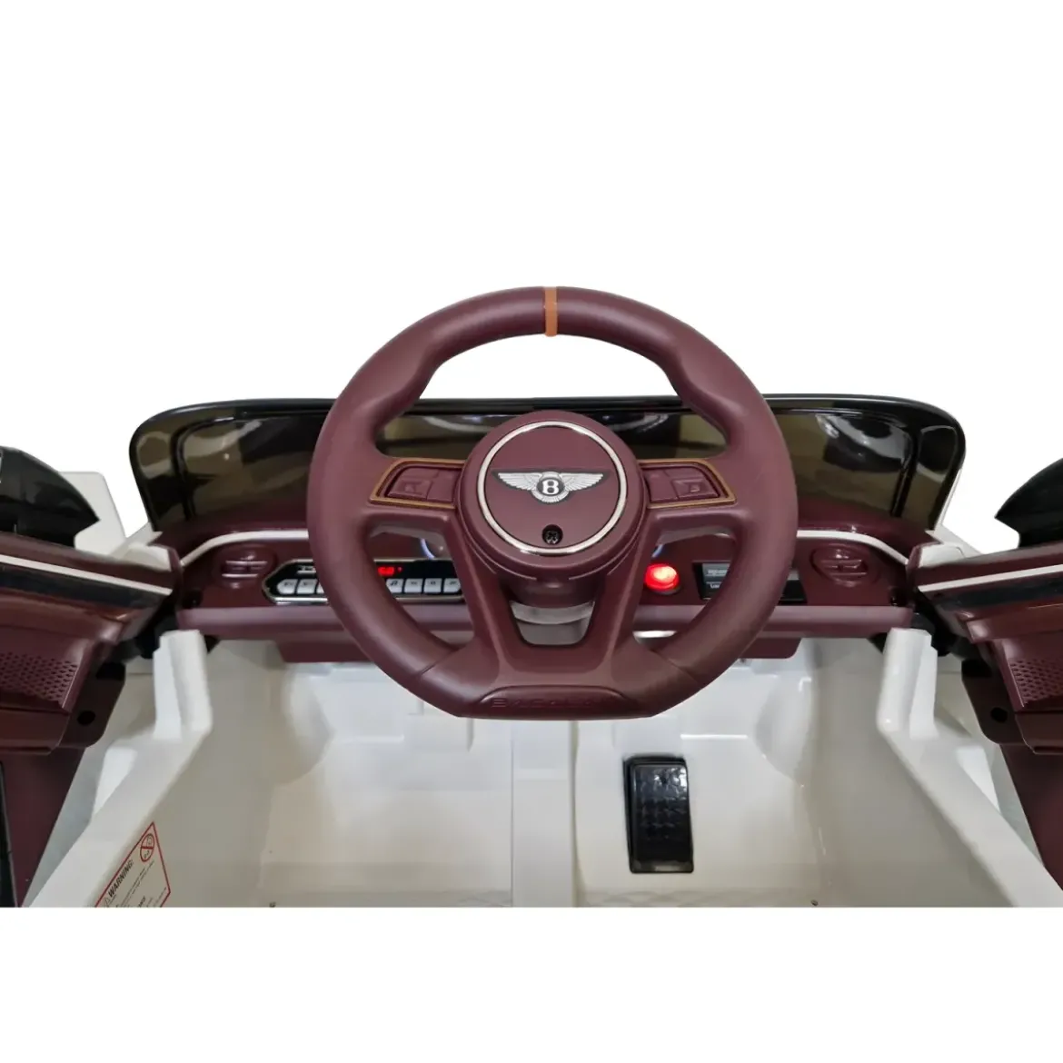 Auto Elettrica Bambini 12V Bianco Telecomando e Cinture a 3 Punti