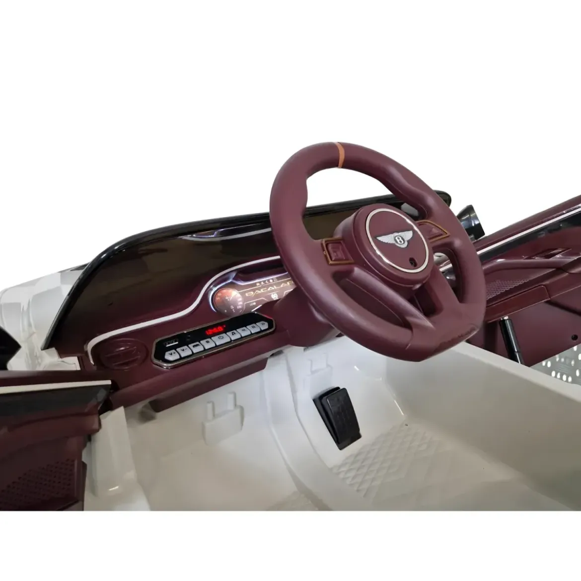 Auto Elettrica Bambini 12V Bianco Telecomando e Cinture a 3 Punti